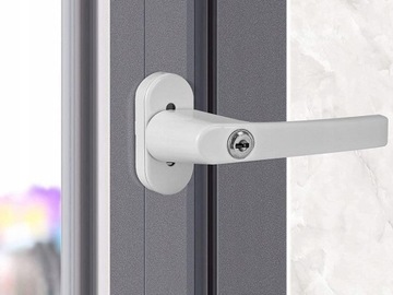 ОКОННАЯ РУЧКА С КЛЮЧОМ И ЗАМКОМ, АЛЮМИНИЕВАЯ УНИВЕРСАЛЬНАЯ