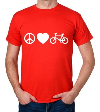 koszulka PEACE LOVE BIKE prezent