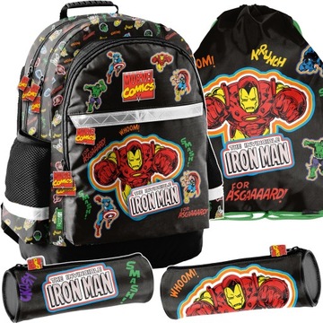 IRON MAN PLECAK SZKOLNY AVENGERS KOMPLET 3ele THOR
