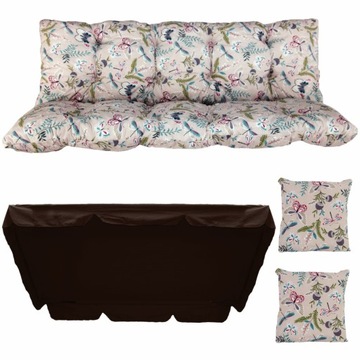 Zestaw na huśtawkę CLASSIC 150cm poduszki + jaśki + daszek wzór 22