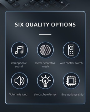 Динамик для настольного компьютера со светодиодной подсветкой — стереозвук, USB