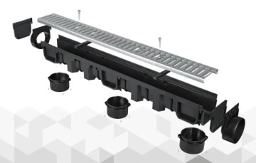 ЛИНЕЙНЫЙ СЛИВ H105 ОЦИНКОВАННАЯ РЕШЕТКА ДО 1,5 Т A15 КОМПЛЕКТ 4М AQUER