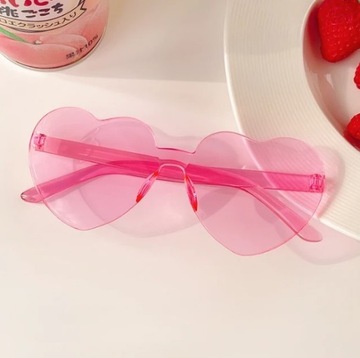 СОЛНЦЕЗАЩИТНЫЕ ОЧКИ ЖЕНСКИЕ СЕРДЦЕ, ПРОЗРАЧНЫЕ, BRIDGE'S PINK
