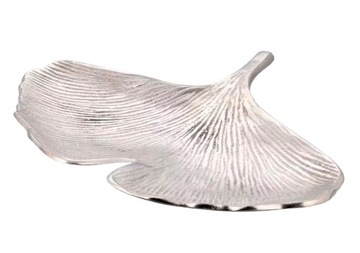 Taca dekoracyjna liść srebrny