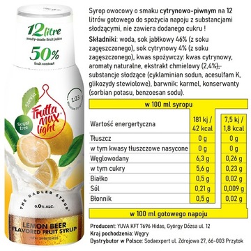 FruttaMax Radler Лимонный легкий сироп 500 мл
