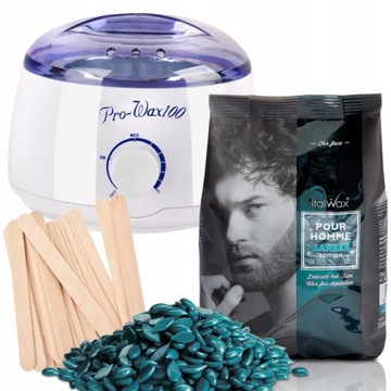 Zestaw depilacja WOSK BARBER 500g podgrzewacz