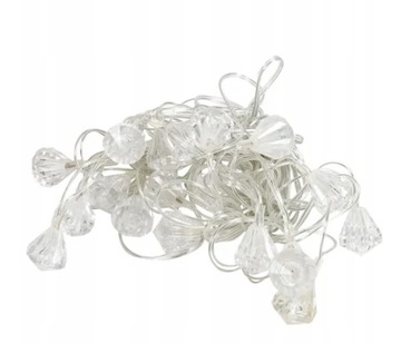 LAMPKI DRUCIKI 20 LED NA BATERIE DIAMENT + ZIMNE