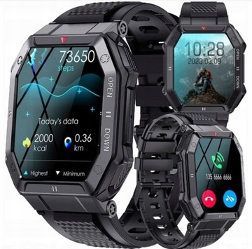 MĘSKI WOJSKOWY SMARTWATCH MÓWIĄCY WIELOFUNKCYJNY
