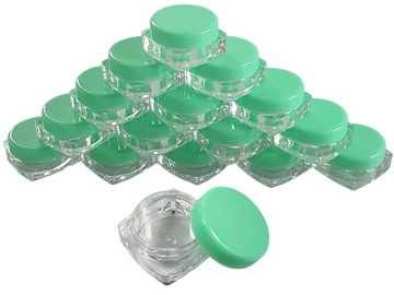 Pojemniczki słoiczki kwadrat krem 2ml 3ml 100 szt