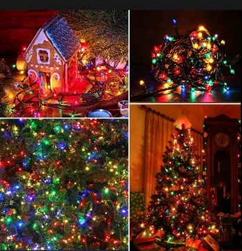 MOCNE LAMPKI CHOINKOWE 300 LED KOLOR ZWE/WEW