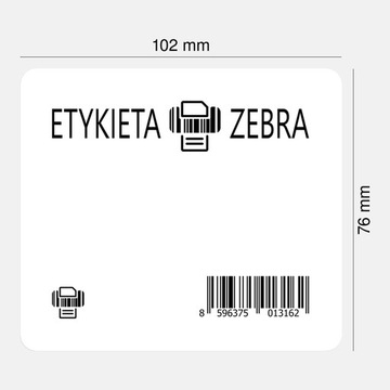 Etykiety termiczne Zebra białe 102x76mm fi 25mm