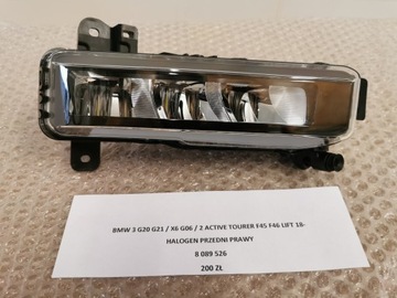 BMW 3 G20 G21 X6 G06 2 ACTIVE TOURER F45 F46 FACELIFT 18- HALOGEN PŘEDNÍ PRAVÝ