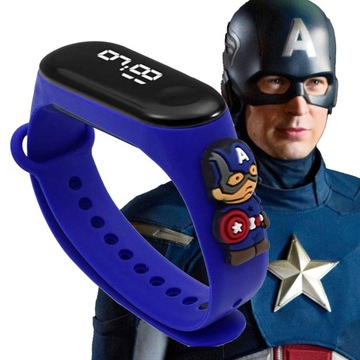ZEGAREK DLA DZIECI LED SMARTWATCH KAPITAN AMERYKA - EDUKACYJNY PREZENT