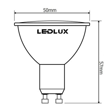 Светодиодная лампа GU10 10Вт = 85Вт SMD 3000К теплая Premium LEDLUX не мигает