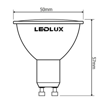 Светодиодная лампа GU10 5,5Вт = 50Вт SMD 3000К теплая Premium LEDLUX не мигает