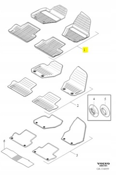 ЧЕРНЫЕ РЕЗИНОВЫЕ КОВРИКИ VOLVO XC60 2009-17