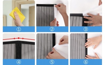 МОСКИТНАЯ СЕТКА ДЛЯ БАЛКОННОЙ ДВЕРИ БОЛЬШАЯ МАГНИТНАЯ ШТОРА ПЛОТНАЯ ШТОРА 90х230см