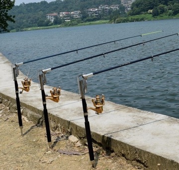 АВТОМАТИЧЕСКАЯ ТЕЛЕСКОПИЧЕСКАЯ УДОЧКА САМОРЕЗНАЯ + ПОДСТАВКА, вес 30-120г, длина 2,1м.