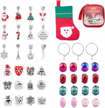 Zestaw bransoletek DIY Christmas charm
