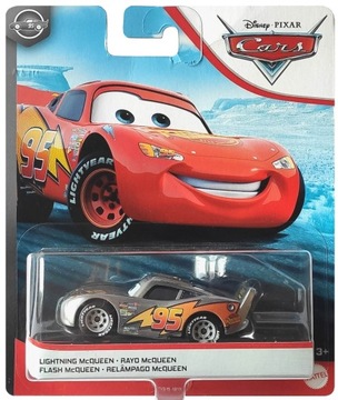 MATTEL CARS AUTA SREBRNY SILVER ZYGZAK McQUEEN 1:55 NOWY !!!