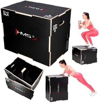 Skrzynia Treningowa do Ćwiczeń Jump Box Siłownia HMS