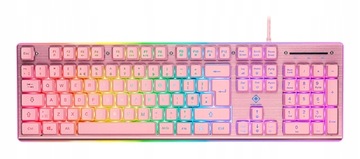 KLAWIATURA GAMINGOWA MEMBRANOWA RÓŻOWA RGB