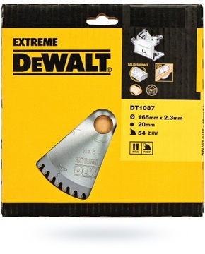 Пильное полотно DeWALT DT1087 МДФ по дереву 165х20мм 54z