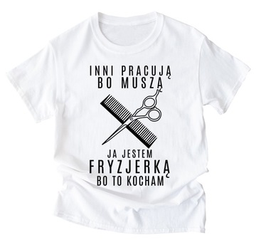 Koszulka damska dla fryzjerki salon fryzjerski XXL/3XL