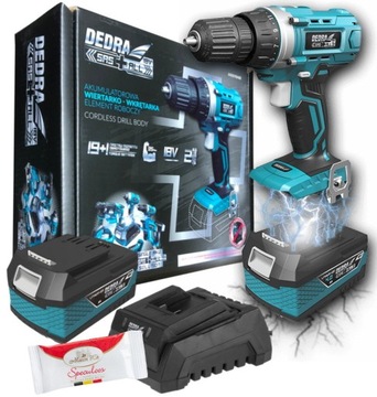 Wiertarko wkrętarka Li-Ion 18V 2X 2Ah - DEDRA SAS+
