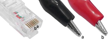 Измерительный кабель RJ45/8P8C-2x зажим типа «крокодил» 0,25 м