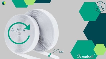 RZEP TAŚMA SAMOPRZYLEPNA Z KLEJEM DO CIĘCIA DO OBRAZÓW BIAŁA ROLKA 4,57m