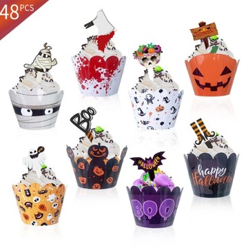 HALLOWEENOWA DEKORACJA BABECZEK 48 szt