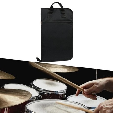 Портативная сумка для барабанных палочек, футляр для хранения палочек, прочные черные палочки.