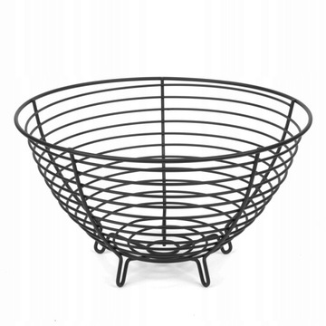 КОРЗИНА ДЛЯ ФРУКТОВ металлическая, черная корзина на ножках