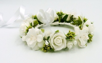 ZESTAW KOMUNIJNY WIANEK NA KOK TOREBKA RĘKAWICZKI KOMUNIAEU