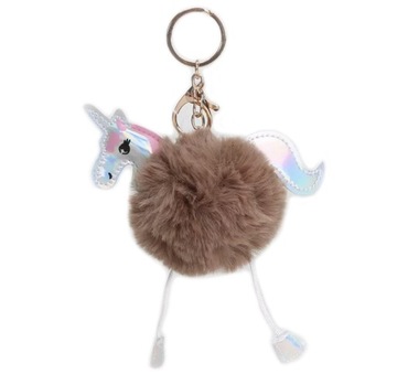 POMPON JEDNOROŻEC BRELOK KEYCHAIN FUTERKO UNICORN