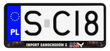 Рамка номерного знака США/JDM с УФ-печатью, 2 шт.