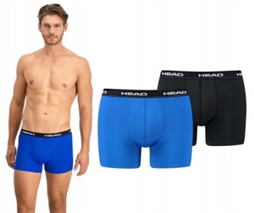 НАБОР БОКСЕРОВ HEAD 2 СИНИХ/ЧЕРНЫХ М С ЛОГОТИПОМ