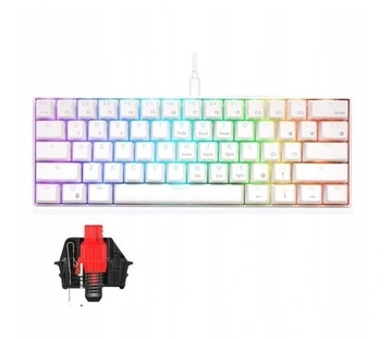 RK61 МЕХАНИЧЕСКАЯ КЛАВИАТУРА 60% КРАСНЫЙ ПЕРЕКЛЮЧАТЕЛЬ RGB