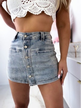 ЮБКА ШОРТЫ КОРОТКИЕ ДЖИНСЫ ШОРТЫ МИНИ ПУГОВИЦЫ размер