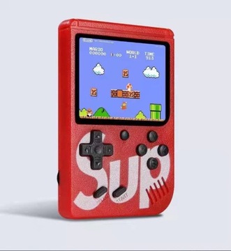 Mini konsola przenośna SUP retro 400 gier czerwona