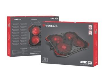 Охлаждающая подставка для ноутбука с 4 большими вентиляторами GENESIS OXID 260