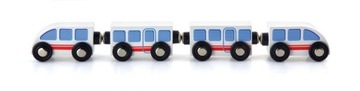Игрушки для детей Пассажирский поезд 3 вагона Поезд Деревянная игрушка 3+