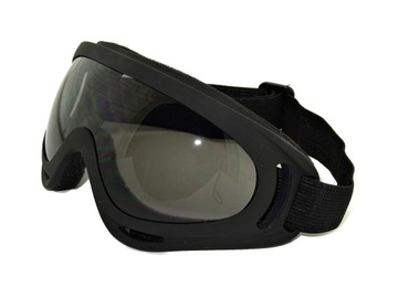 Czarne Gogle Motocyklowe Ochronne DRACO Okulary Sportowe Cross Na Quada UV