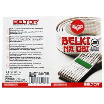 BELTOR BELKI NA OBI PAS DO KIMONA KARATE ZIELONE ZESTAW KOMPLET 2 SZTUKI