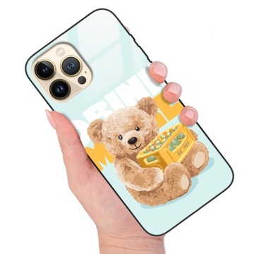 Etui GLASS do IPHONE 13 PRO MAX Misie TEDDY4 Wzory