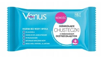 VENUS ODŚWIEŻAJĄCE CHUSTECZKI OCZYSZCZAJĄCE 15 SZT