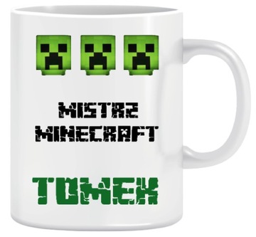 Kubek MINECRAFT z IMIENIEM 330 ml + KARTONIK
