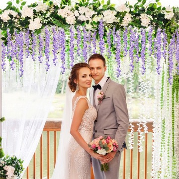 ИСКУССТВЕННЫЕ ПОДВЕСНЫЕ ЦВЕТЫ ГЛИЦИНИИ 12 ШТ. СВАДЕБНЫЕ УКРАШЕНИЯ