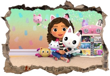 Кошачий домик Габи, 130х90, 3D стикер, постер